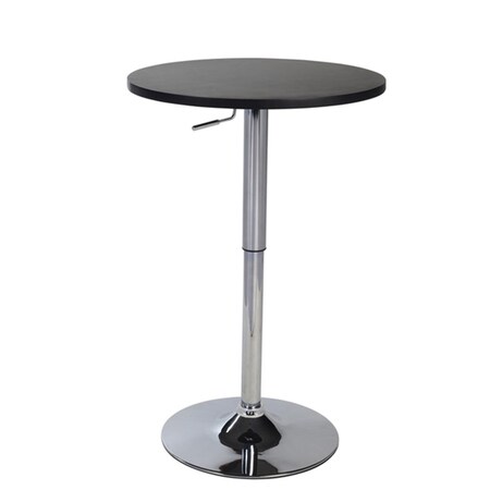 La Risa Wood & Chrome Metal Bar Table - Black LA2589288